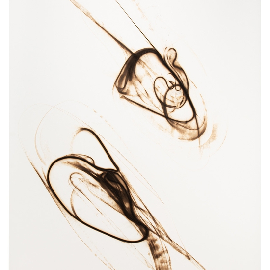 Etsuko Ichikawa: Trace 0419, 2019, Glass pyrograph on watercolor paper, 52 x 38 inches