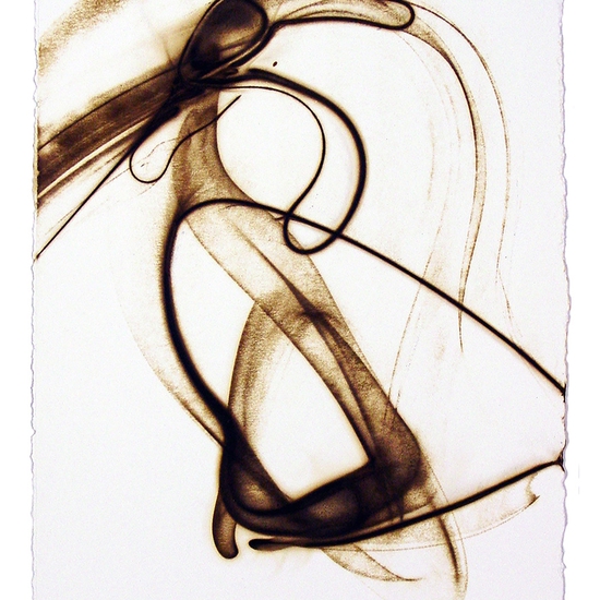 Etsuko Ichikawa: Trace 2327, 2007, Glass pyrograph on paper, 22.5 x 15 inches