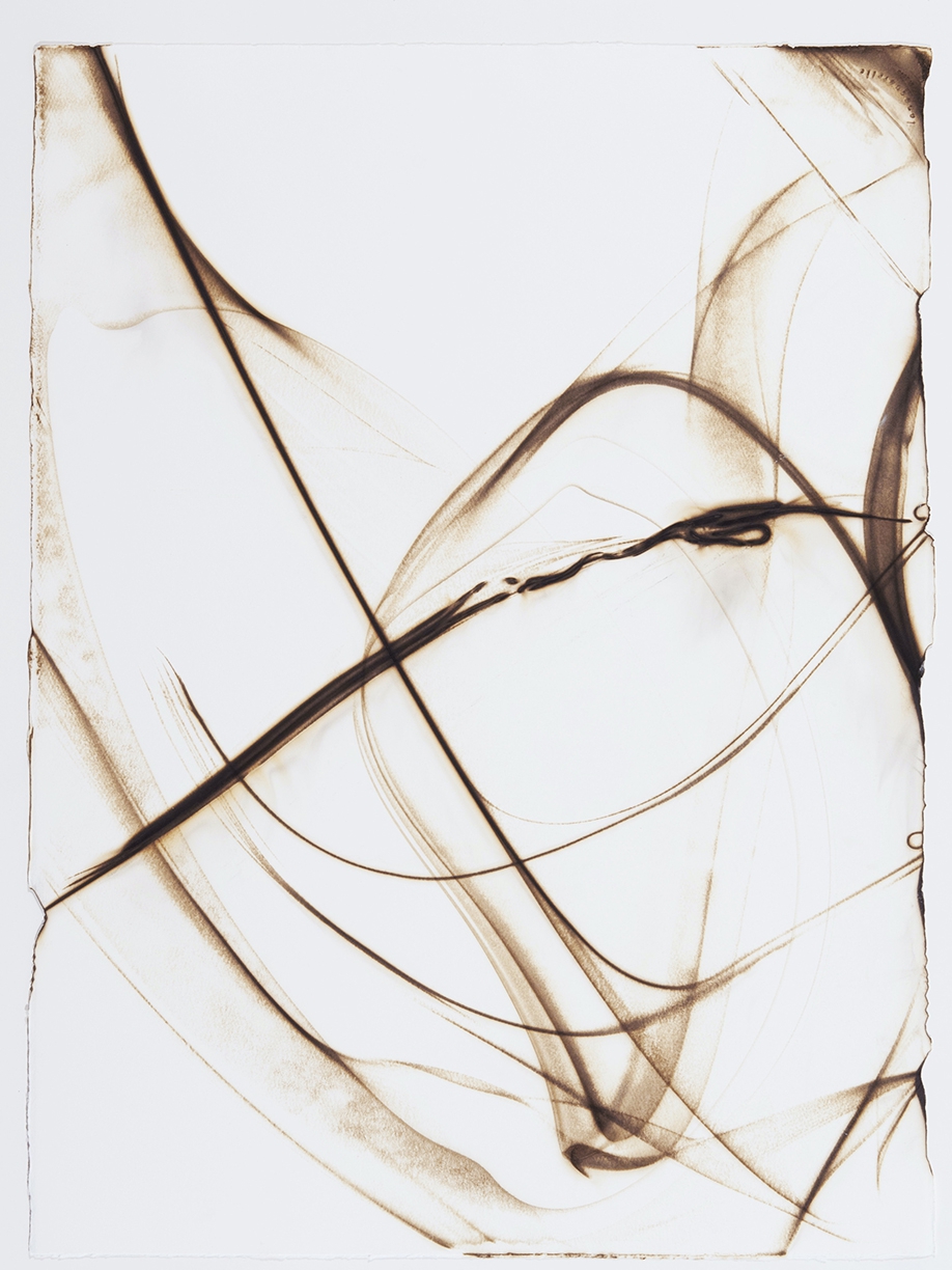 Etsuko Ichikawa: Trace 2813, 2013, Glass pyrograph on paper, 30 x 22.5 inches