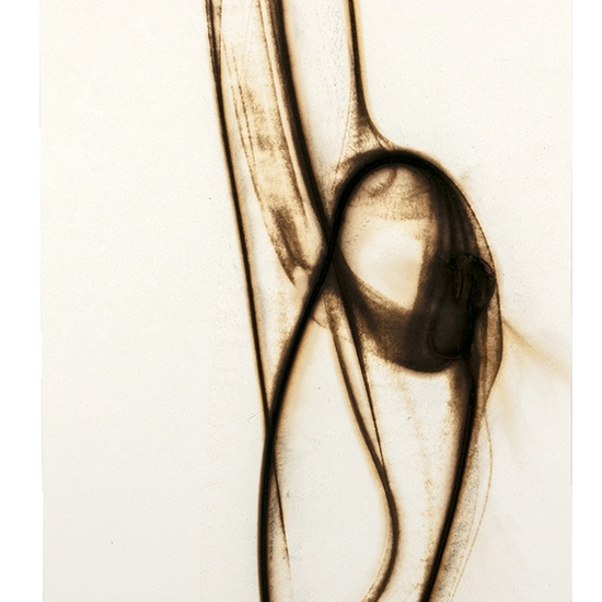 Etsuko Ichikawa, Trace 3125, 2025, Glass pyrograph on paper, 30 x 12.5 inches