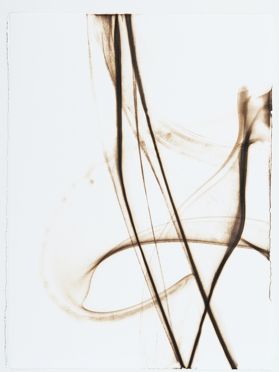 Etsuko Ichikawa: Trace 3213, 2013, Glass pyrograph on paper, 30 x 22.5 inches