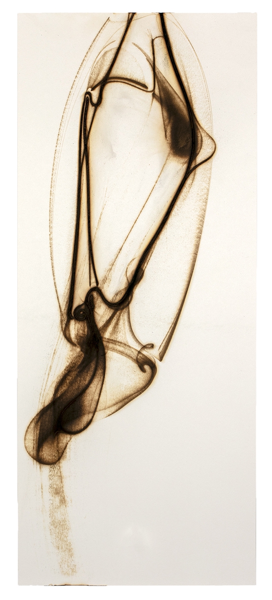 Etsuko Ichikawa, Trace 3325, 2025, Glass pyrograph on paper, 30 x 12.5 inches