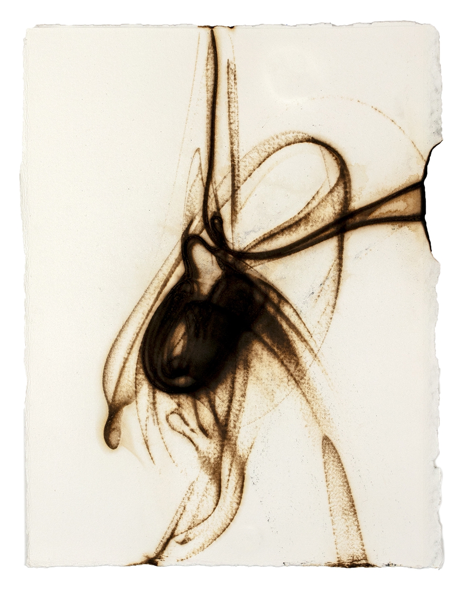 Etsuko Ichikawa, Trace 6325, 2025, Glass pyrograph on paper, 15 x 11.5 inches