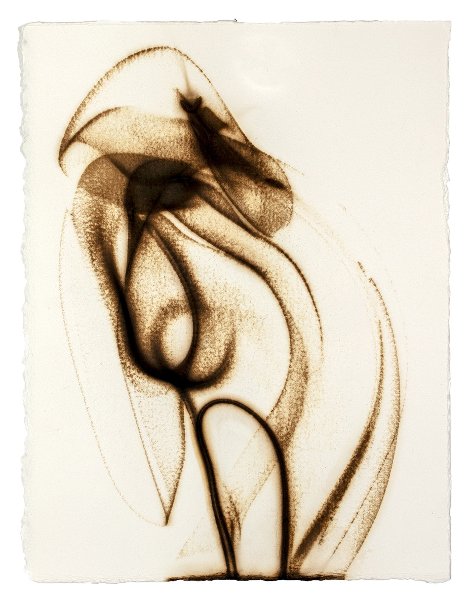 Etsuko Ichikawa, Trace 6425, 2025, Glass pyrograph on paper, 15 x 11.5 inches