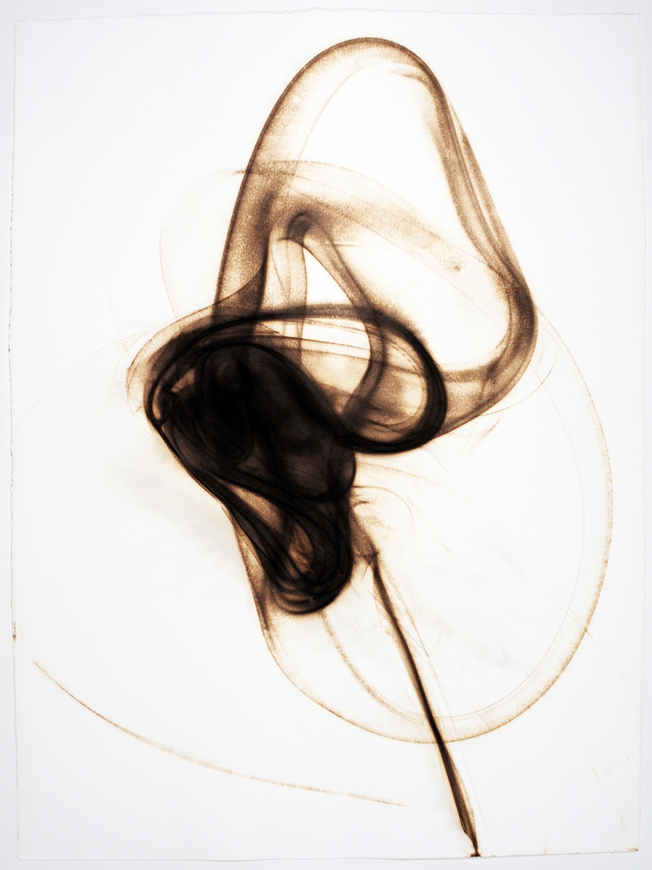Etsuko Ichikawa: Trace 8010, 2010, Glass pyrograph on paper, 30 x 22.5 inches
