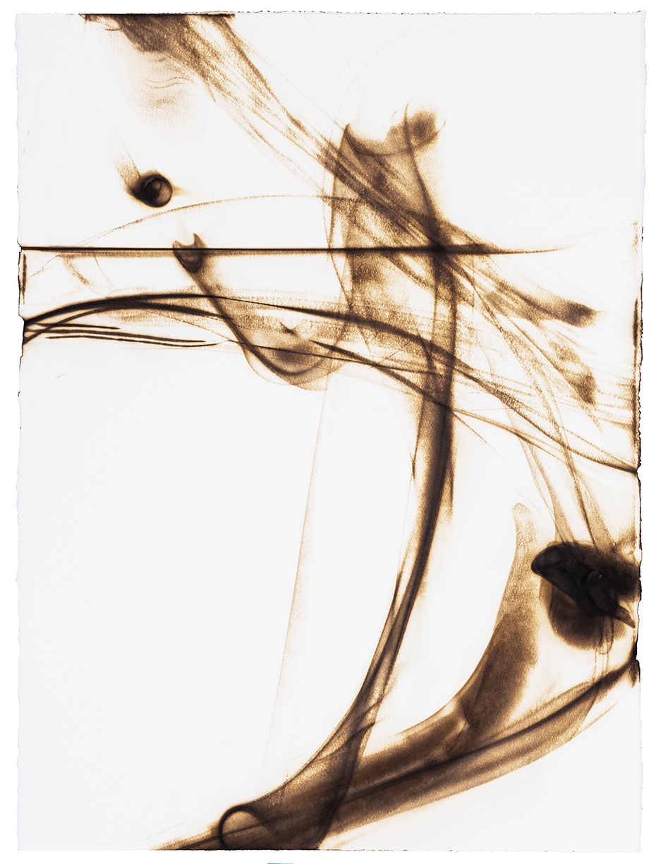 Etsuko Ichikawa: Trace 8114, 2014, Glass pyrograph on paper, 30 x 22.5 inches (framed dimensions: 37.5 x 29.75 x 1.5 inches)