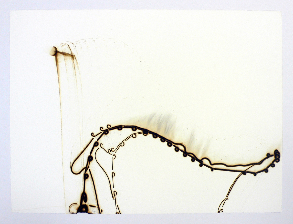 Etsuko Ichikawa: Trace 939, 2009, Glass pyrograph on paper, 22.5 x 30 inches