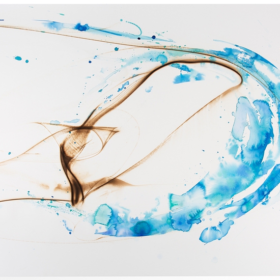 Etsuko Ichikawa: Vitrified 2120, 2020, Glass pyrograph and watercolor on paper, 38 x 52 inches (framed dimensions: 41 x 55 x 1.5 inches)