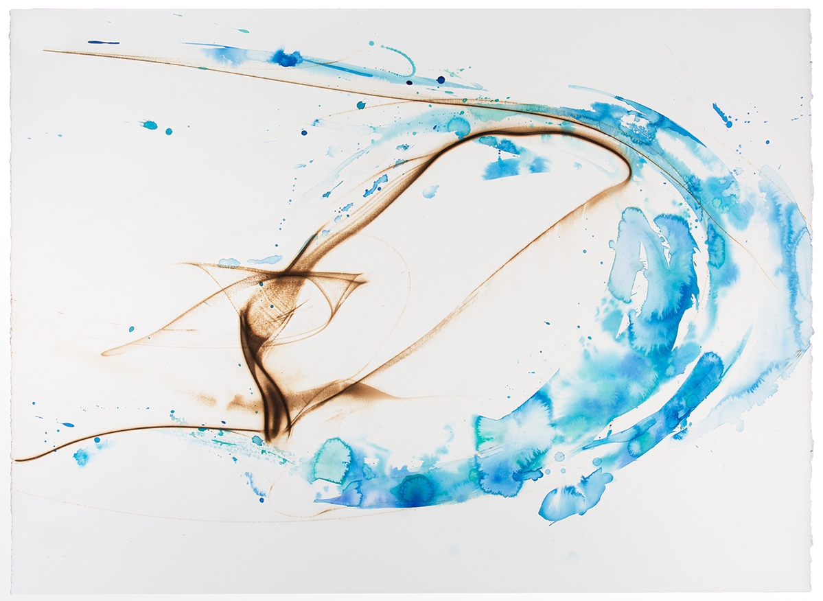 Etsuko Ichikawa: Vitrified 2120, 2020, Glass pyrograph and watercolor on paper, 38 x 52 inches (framed dimensions: 41 x 55 x 1.5 inches)