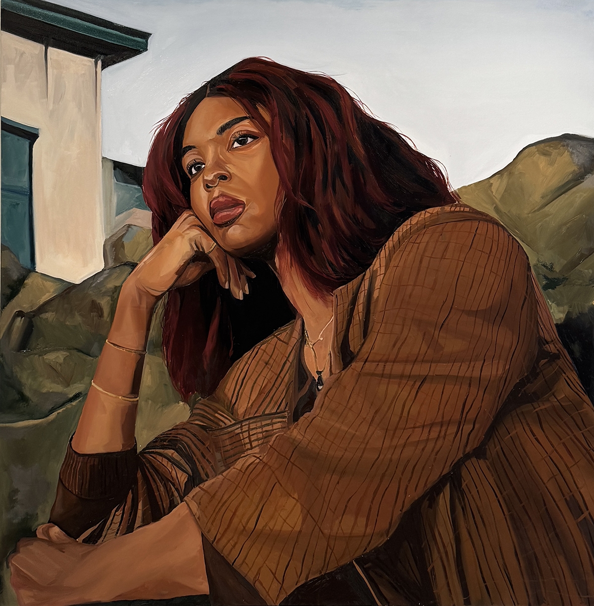 Barry Johnson, a memory of time before, 2026, Oil on canvas, 60 x 60 x 1.5 inches