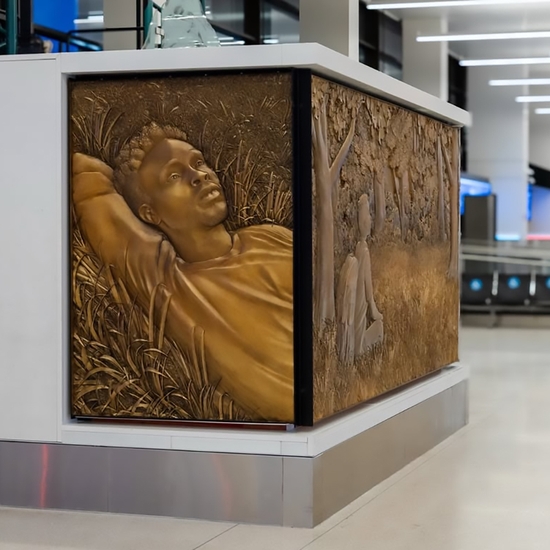 Public installation at the Seattle-Tacoma International Airport, image courtesy of artist