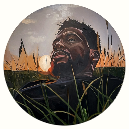 Barry Johnson, apart from the day, I remain, 2025, Oil on birch panel, 48 x 48 x 1 inches