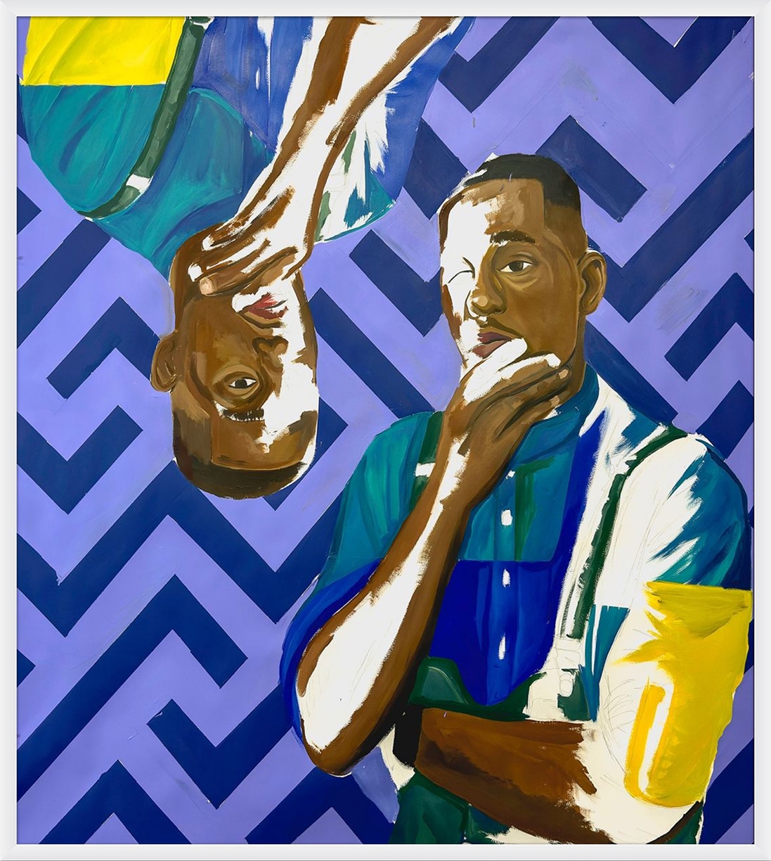 Barry Johnson: B Please, 2022, Oil and latex on oil paper, 56 x 50.5 inches (framed dimensions: 58.25 x 52.75 x 2 inches)