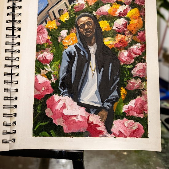Bloom 1, 2024, Oil on Paper, 9.5 x 7 inches (paper size 11 x 8.5 inches)