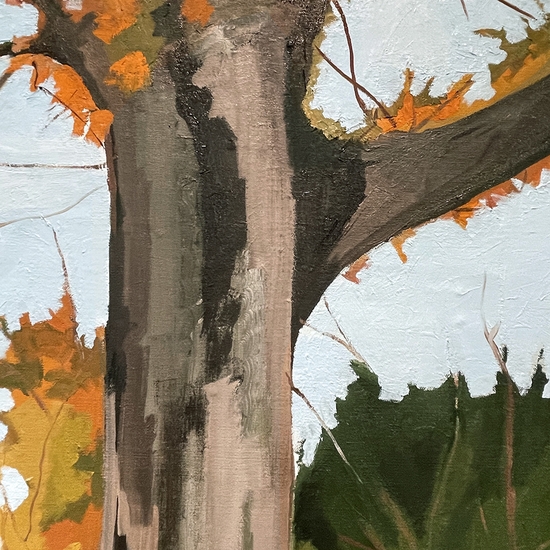 Detail of 'fall thoughts on cloud-filled hills'