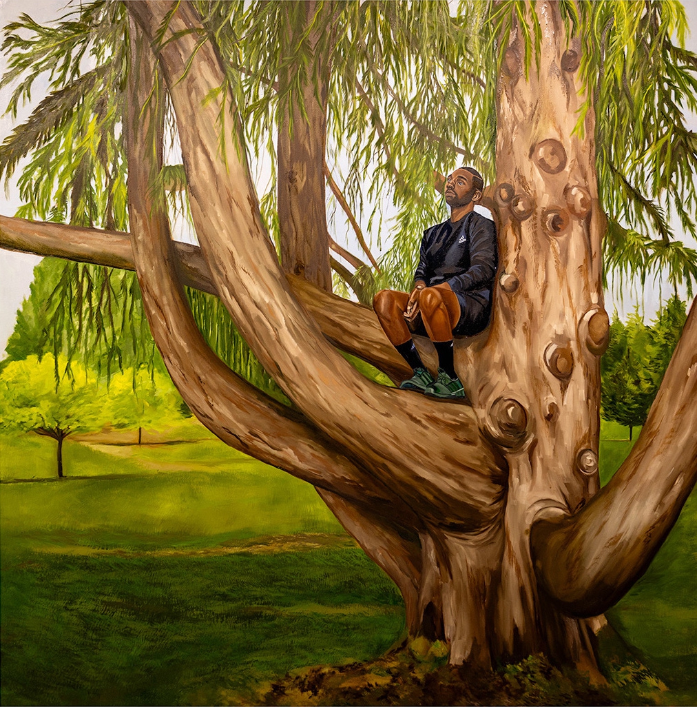 Barry Johnson: First Cry in 20 Years, 2024, Oil on canvas, 60 x 60 x 2 inches