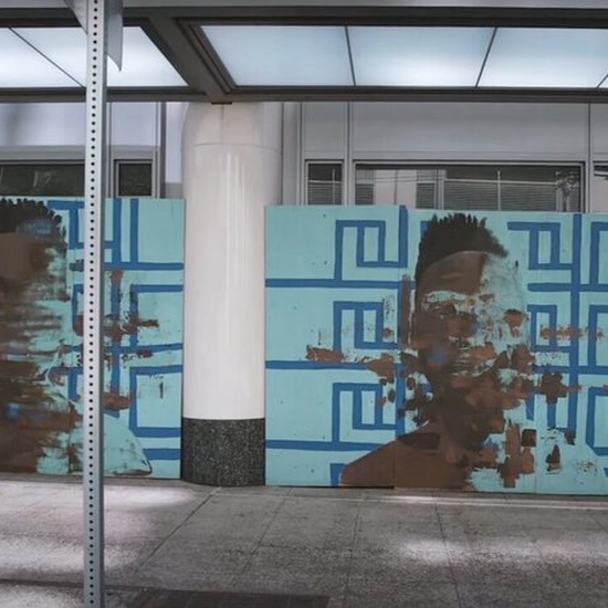 Public installation 'his/story, image courtesy of artist