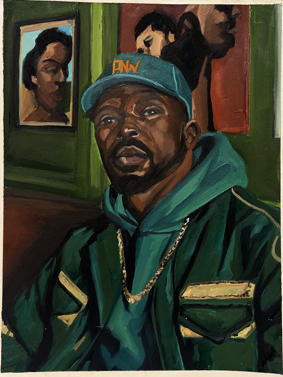 Barry Johnson, Hit Me When You Get A Minute 1, 2025, Oil on paper, 10.5 x 8 inches, Paper size 11 x 8.5 inches