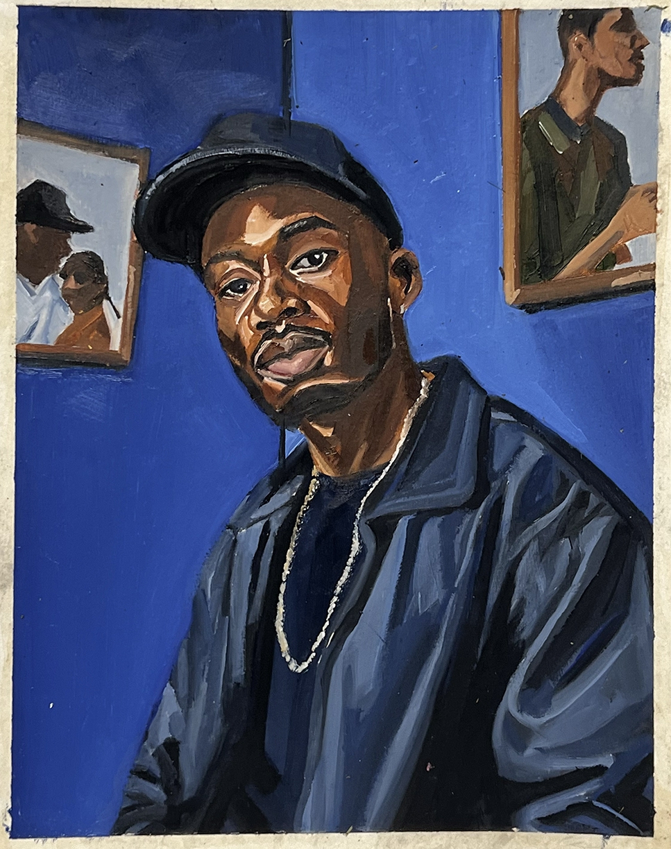 Barry Johnson, Hit Me When You Get a Minute 3, 2025, Oil on paper, 10.5 x 8 inches, Paper size 11 x 8.5 inches