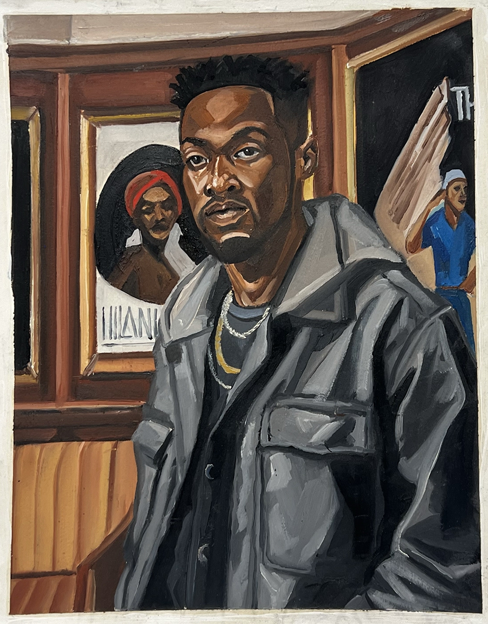 Barry Johnson, Hit Me When You Get a Minute 4, 2025, Oil on paper, 10.25 x 8 inches, Paper size 11 x 8.5 inches