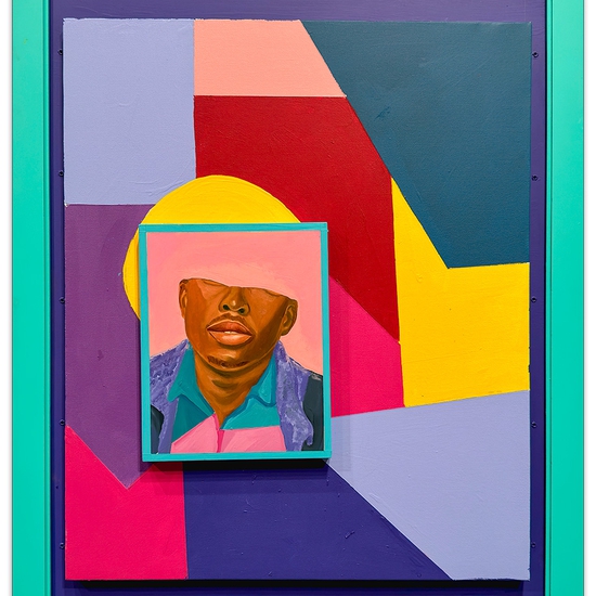 Barry Johnson: Hurry Up, I Can't Wait, 2022, Oil on canvas, 31.25 x 25.25 x 2 inches