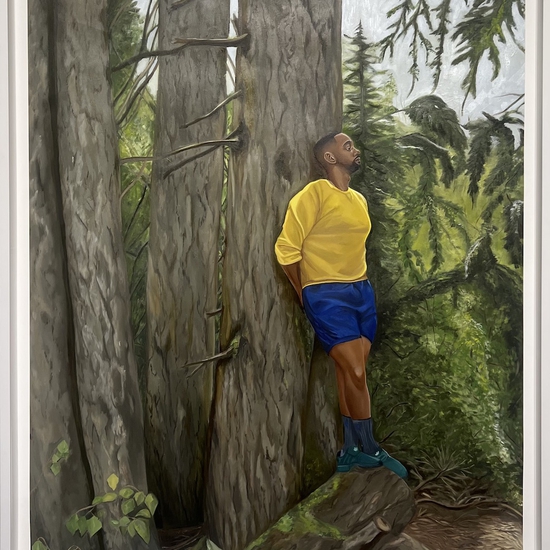 SOLD - Barry Johnson: More Than A Tree, 2023, Oil on paper, 61.5 x 49 inches (framed dimensions: 66 x 53 x 2.25 inches)