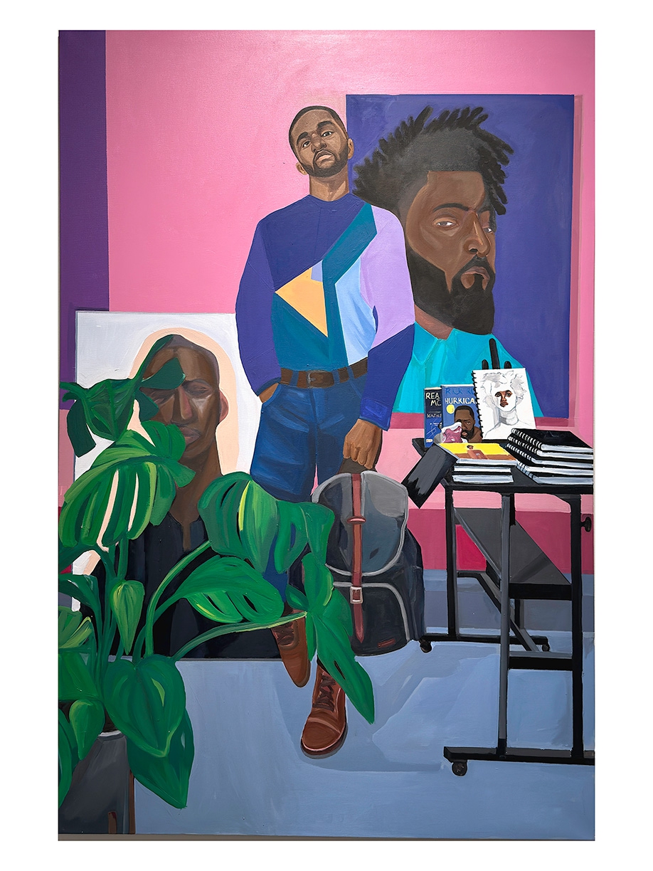 Barry Johnson: Now What, 2022, Oil and latex on canvas, 72 x 48 inches