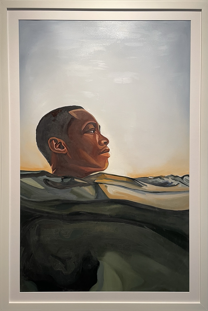 Barry Johnson, one breath away from, 2026, Oil on paper, 45 x 28.5 inches, Framed size 51.5 x 34.5 x 1 inches