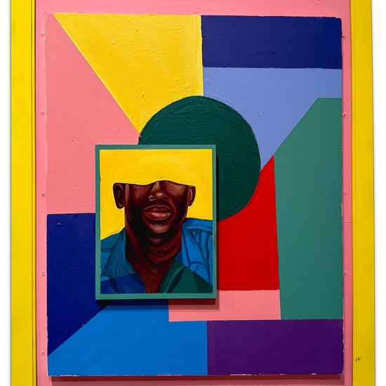 Barry Johnson: One More Word And I'll, 2022, Oil on canvas, 31.25 x 25.25 x 2 inches
