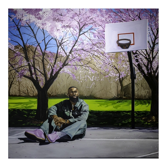 Barry Johnson, dazjon dreams of dreams, 2026, Oil on canvas, 72 x 72 x 1.5 inches