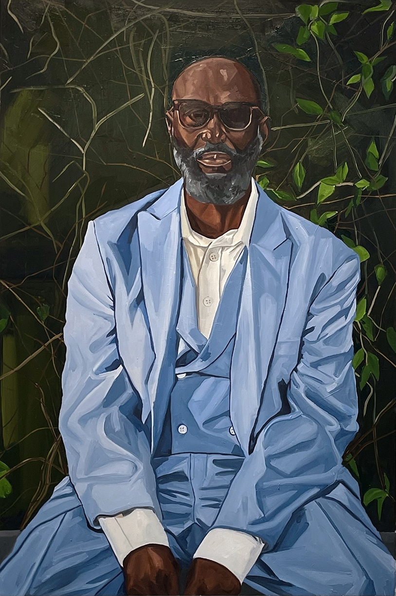 Barry Johnson, portrait of ira, 2026, Oil on gessoboard, 60 x 40 x 1 inches