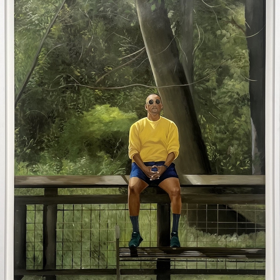 SOLD - Barry Johnson: Son Of Ira, 2023, Oil on paper, 61.5 x 49 inches (framed dimensions: 66 x 53.5 x 2.25 inches)