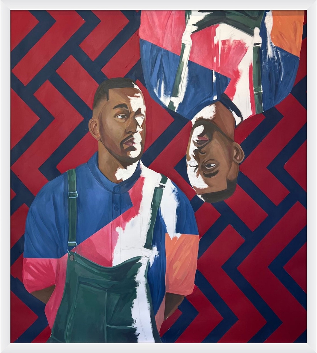 Barry Johnson: Whatever Though, 2022, Oil and latex on oil paper, 56 x 50.5 inches (framed dimensions: 58.25 x 52.75 x 2 inches)