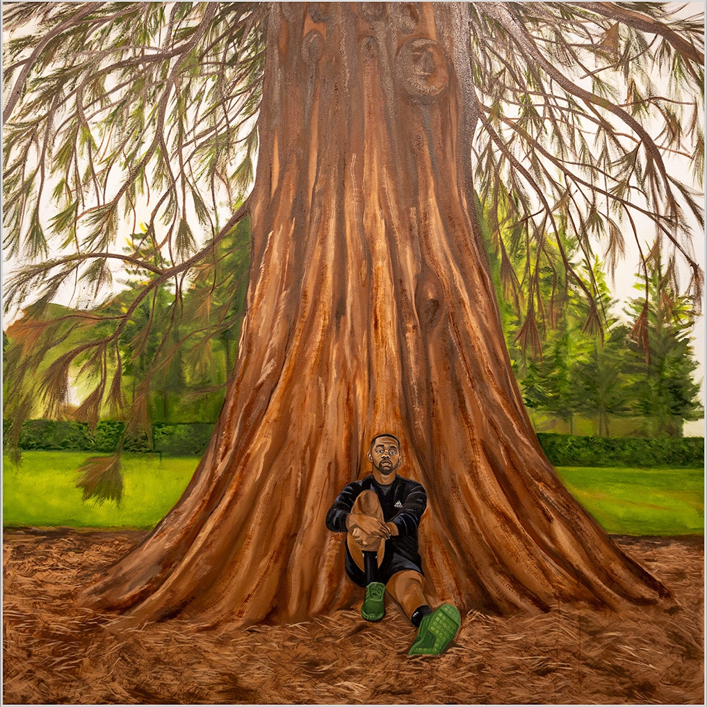 Barry Johnson: Wondering Why, 2024, Oil on canvas, 60 x 60 x 2 inches