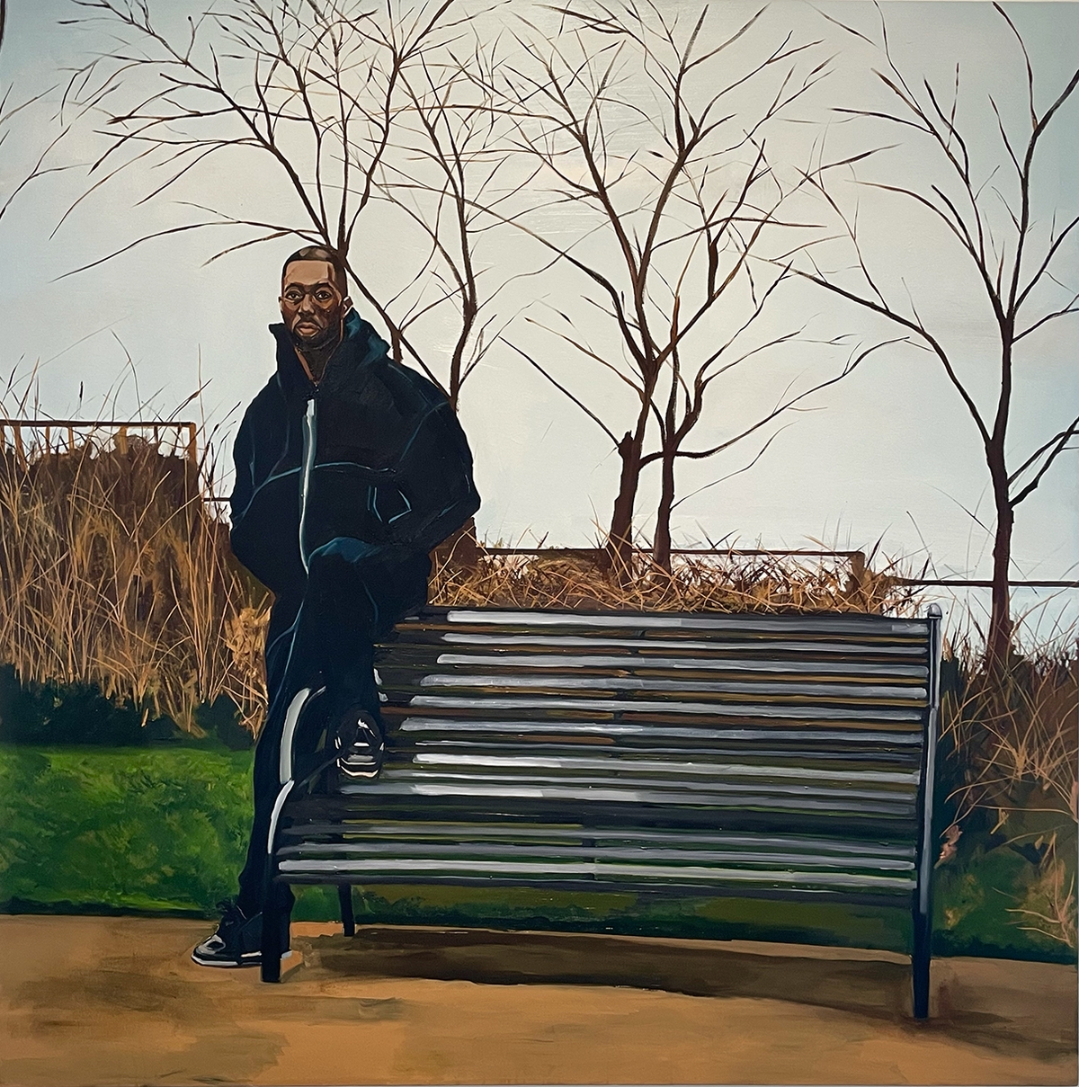 Barry Johnson, you say more when you say less, 2026, Oil on canvas, 60 x 60 x 1.5 inches