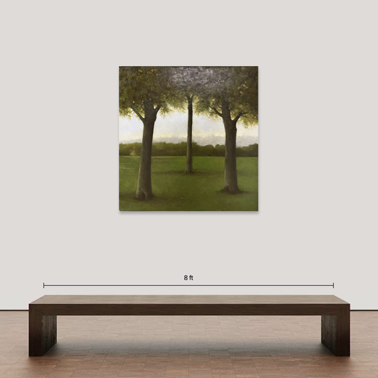Jeff Joyce: Trio (Giorgione’s Garden), 2000-2002, Oil on linen mounted on masonite, 48 x 46 x 1.75 inches (framed dimensions: 56.5 x 54.25 inches)