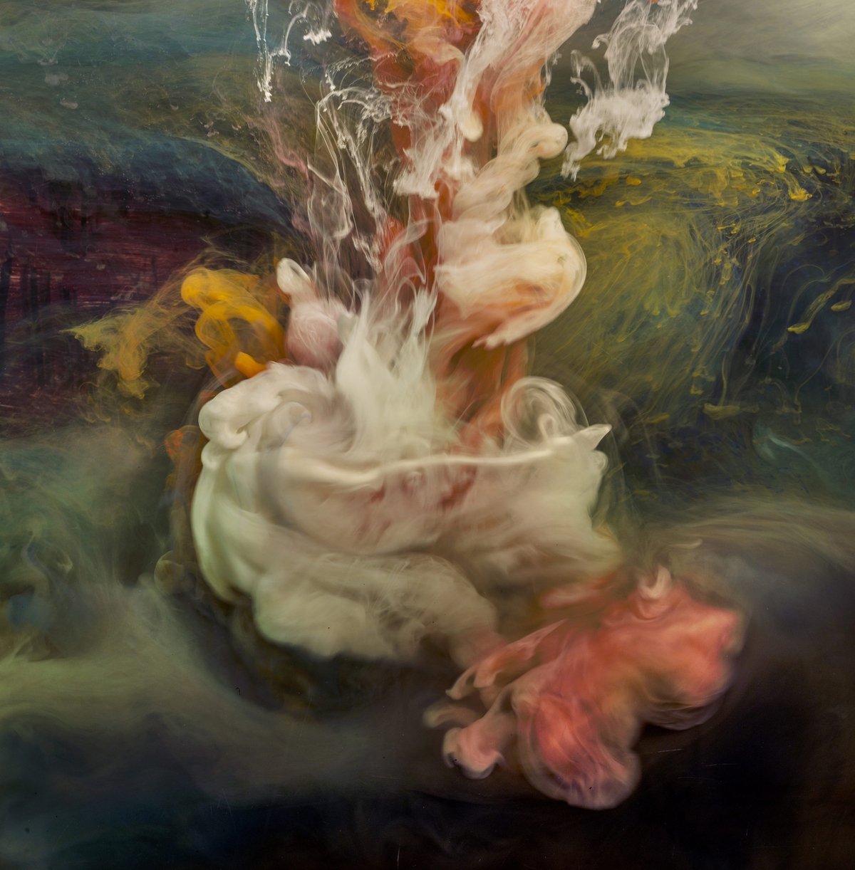 Kim Keever, Abstract 23201b, 2016, Premium high gloss archival print, 40 x 40 inches, Framed size 46 x 46 x 1.25 inches, Edition 1 of 5