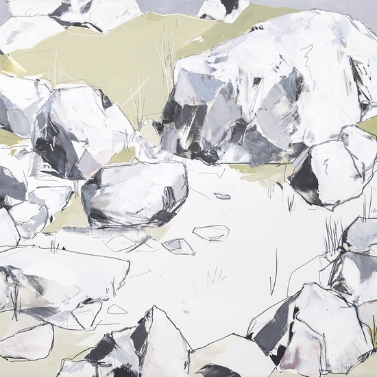 Mya Kerner: From Moonlight, 2019, Oil and graphite on panel, 16 x 20 inches
