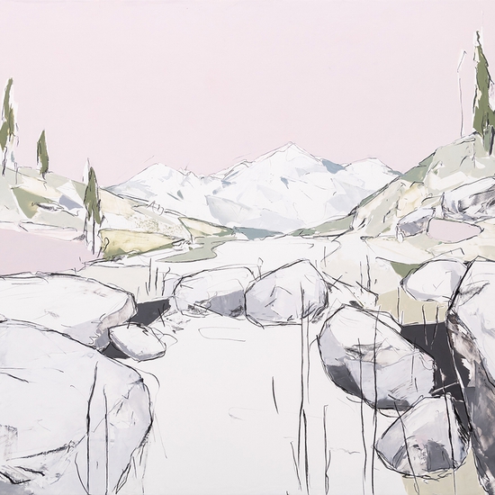 Mya Kerner: Is There a True Return, 2021, Oil and graphite on panel, 36 x 48 inches