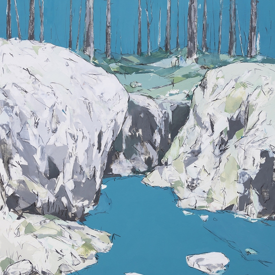 Mya Kerner: It Is Cooler Here, 2021, Oil and graphite on panel, 60 x 43 inches