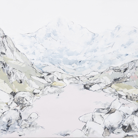 Mya Kerner: The World Happens Twice, 2019, Oil and graphite on panel, 30 x 40 inches