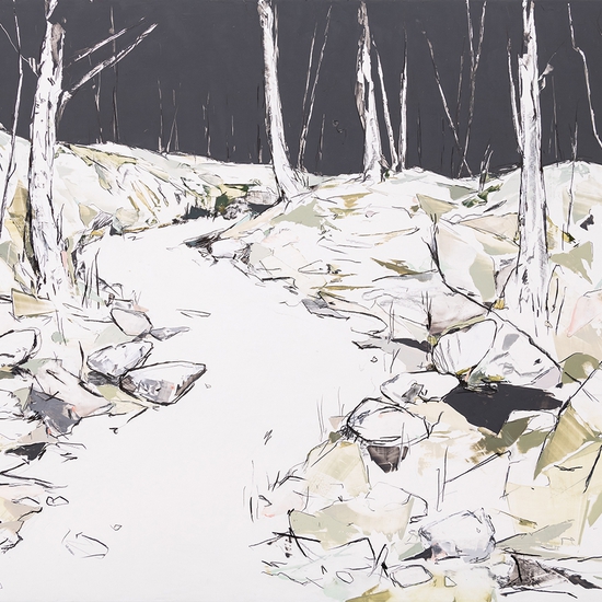 Mya Kerner: These Whispers, These Tellings, 2020, Oil and graphite on panel, 36 x 48 inches