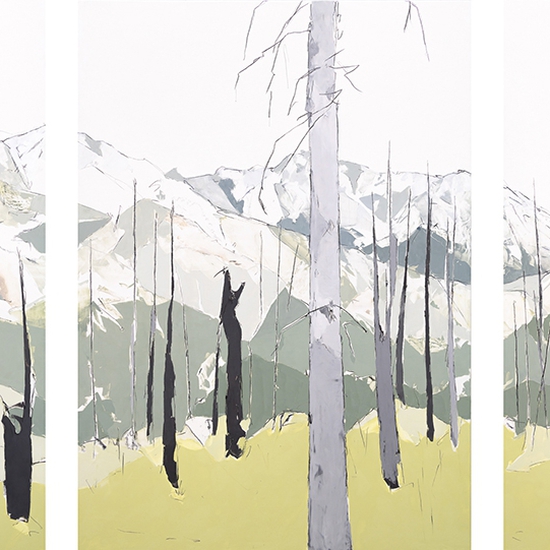 Mya Kerner: This Borderless Distance, 2021, Oil and graphite on panel, 60 x 129 inches