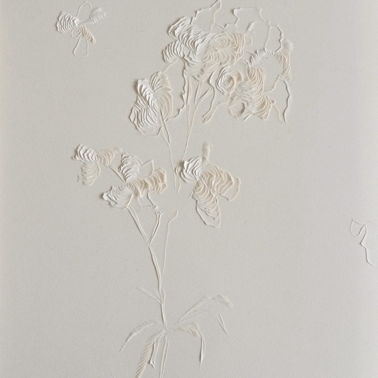 Andreas Kocks: #2402, 2024, Carved watercolor paper, 15 x 11.25 inches
