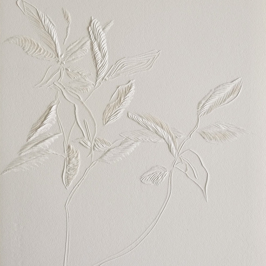 Andreas Kocks: #2416, 2024, Carved watercolor paper, 15 x 11.25 inches
