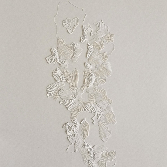 Andreas Kocks: #2420, 2024, Carved watercolor paper, 15 x 11.25 inches