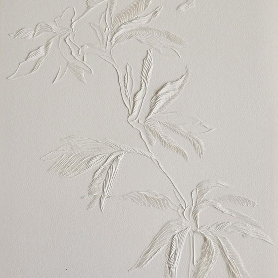Andreas Kocks: #2426, 2024, Carved watercolor paper, 15 x 11.25 inches