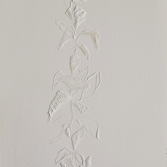 Andreas Kocks: #2430, 2024, Carved watercolor paper, 15 x 11.25 inches