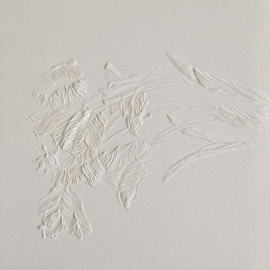Andreas Kocks: #2431, 2024, Carved watercolor paper, 15 x 11.25 inches