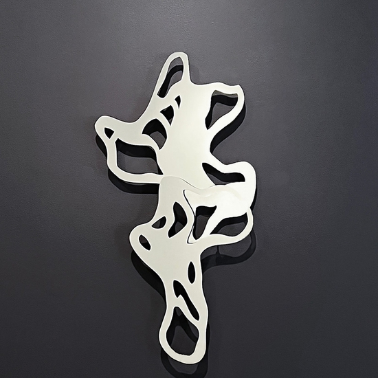 Andreas Kocks: Ariel (#2209V), 2022, Polished stainless steel, 38.5 x 19.75 x 1.25 inches